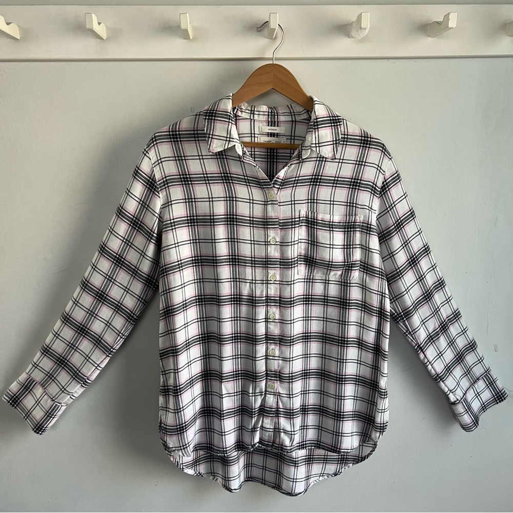 Pink Plaid Button-Up Shirt